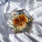 Top down photo of hexagon mold for resin flower preservation