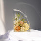 Right floral resin bookend showcasing a custom arrangement of preserved blooms.